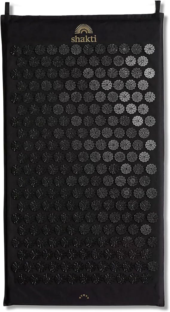 ShaktiMat Acupressure Mat for Tension Release & Relaxation, Level 2 Black | Relaxation, Massage Muscles, Aid Sleep, Unlock Inner Tension, Similar to Acupuncture, Made with Organic Cotton & ABS spikes