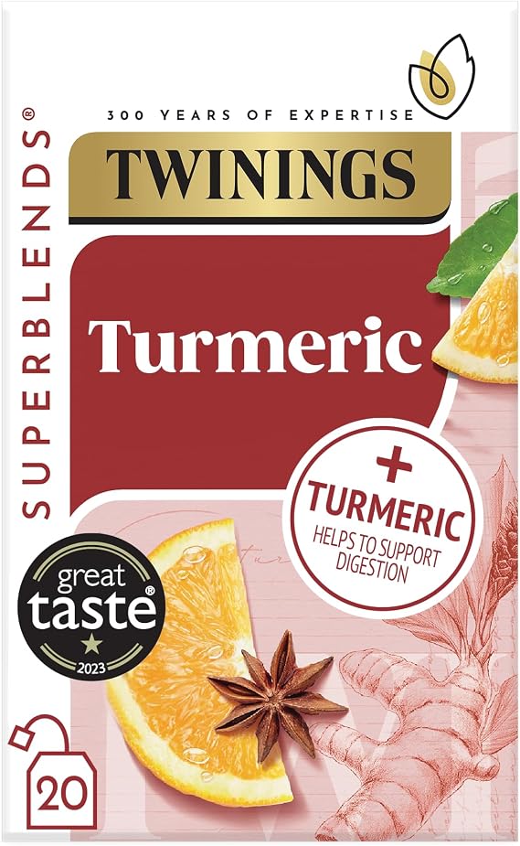 Twinings Superblends Turmeric Tea, Orange & Star Anise, 20 Tea Bags