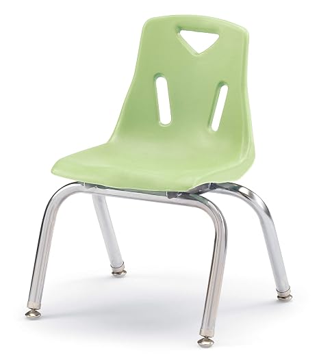 Berries Jonti-Craft 8142JC1130 Stacking Chair with Chrome-Plated Legs, 12" Height, Key Lime
