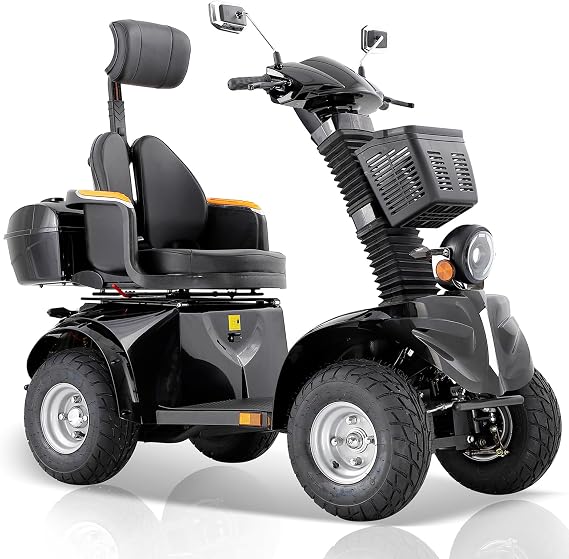 All Terrain Mobility Scooter,Heavy Duty Mobility Scooters for Adults Heavy-Duty 4 Wheel Mobility Scooters,600 Lb Capacity Mobility Scooter with 1000W Motor Electric Mobility Scooters (Black)