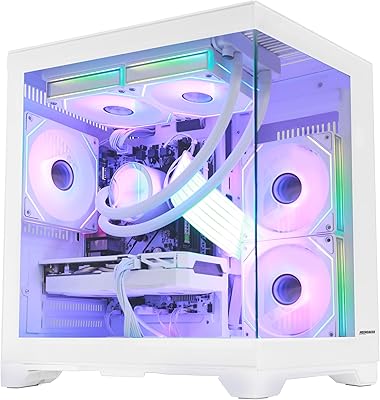 Panorama Gaming PC Desktop AMD Ryzen 7 5700G 8-Core 3.8 GHz, GeForce RTX 5060 8GB DLSS 4 GDDR7, 32GB DDR4 RAM 3200MHz,1TB PCIe  1TB SATA SSD, WiFi&Bluetooth, Windows 11-White