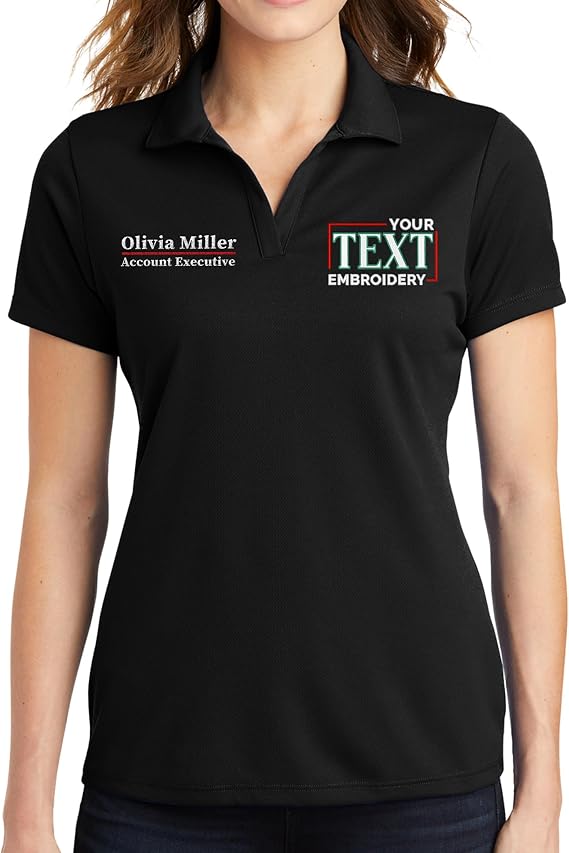 Custom Embroidered Polo Shirts for Women Personalized Embroidery Add Your Text