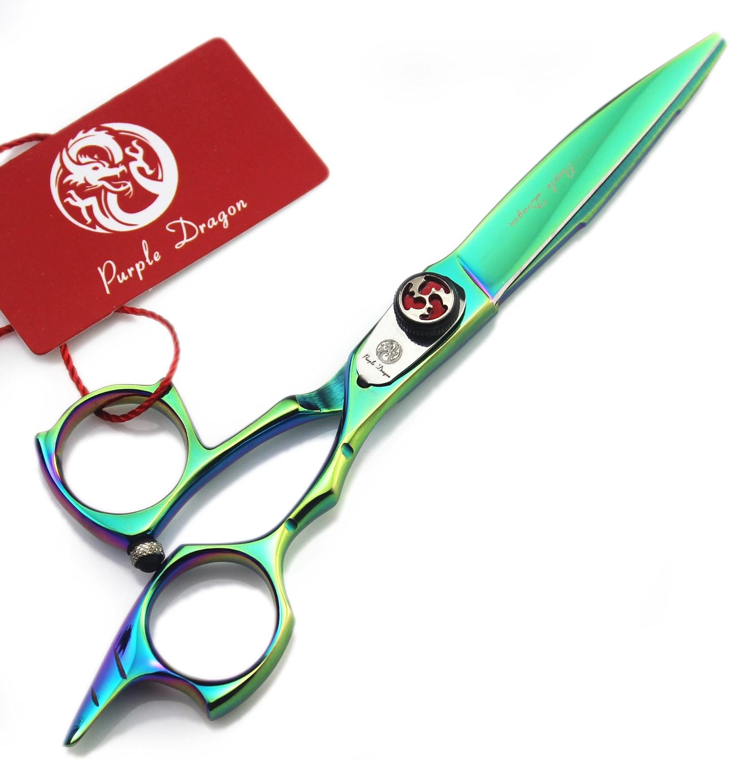 Purple Dragon 5.5 inch Black Salon Hair Cutting Scissors& Thinning Scissors with Bag- Perfect for Professional Hairdresser