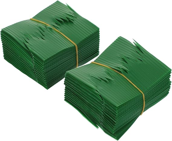 Angoily 1000Pcs Sushi Decorative Leaves Fake Grass Japanese Food Sushi Decoration Grass Divider for Home Restaurant Tabletop Adornment