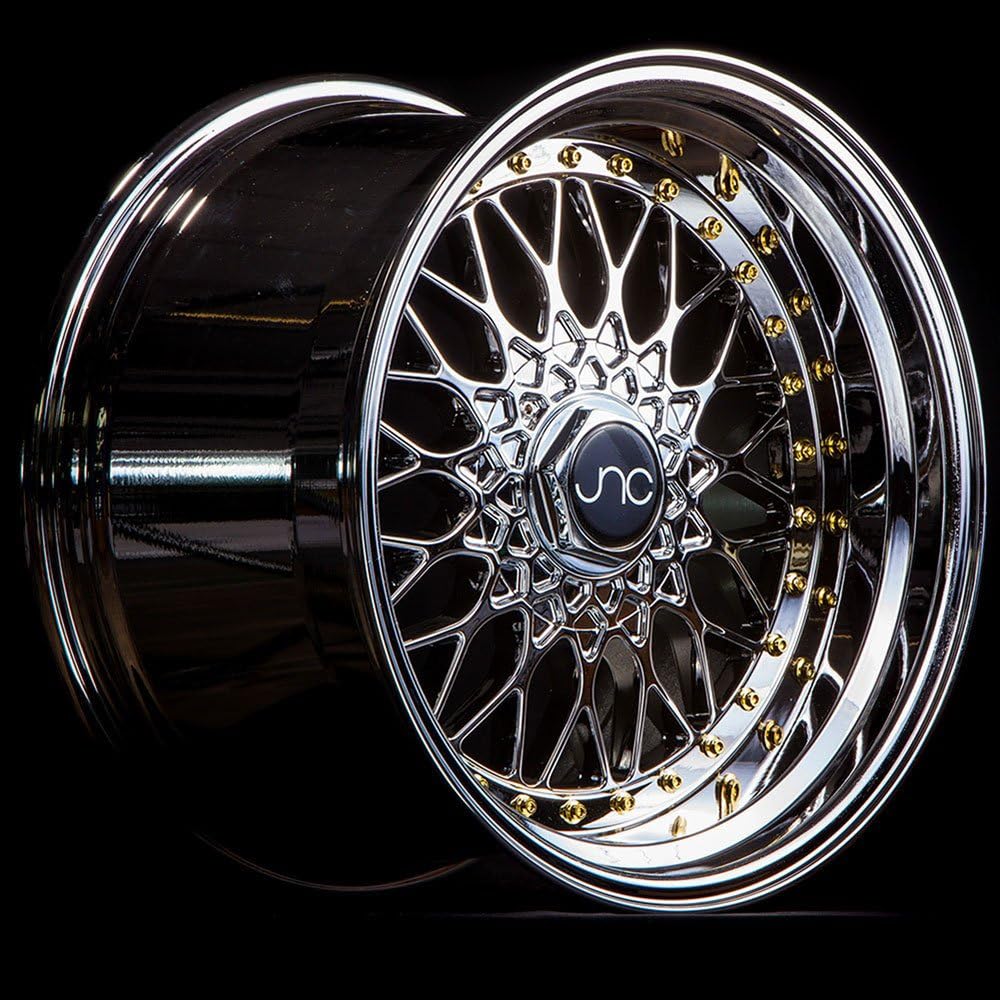 JNC Wheels - 17 JNC004 Platinum Gold Rivet Rim - 4x1004x114.3-17x10 inch 1 Single Wheel Only