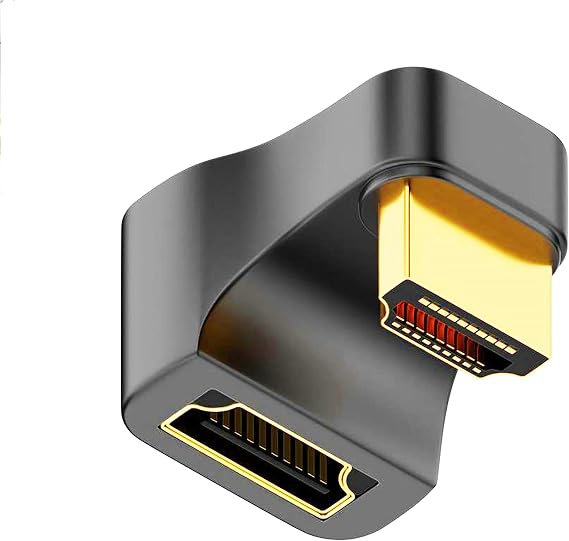 U Shape HDMI 2.1Type A Adapter Male to Female Standard Down Angle | Adapter UHD 3D 8K@60Hz 180 Degree Down Angle for Laptop Projector TV PC