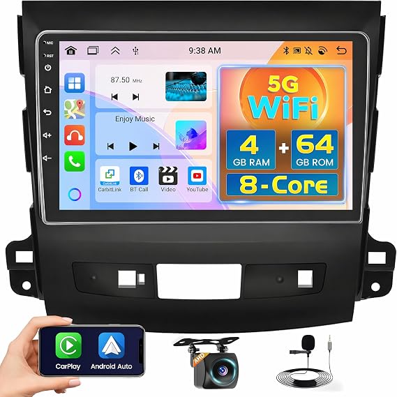 8Core 4+64GB 9" Android 15 Car Radio for Mitsubishi Outlander 2008-2015
