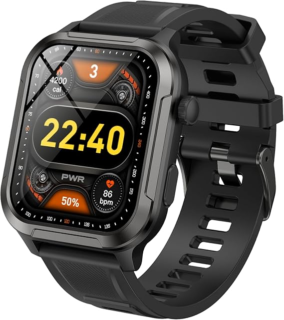 Smart Watch for Men Fitness Tracker: Military Make/Answer Call Digital Mens Watches Running Waterproof Smartwatch Android Phones iPhone Samsung Compatible Heart Rate Monitor