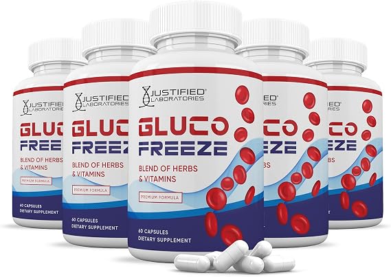 Justified Laboratories (5 Pack) Glucofreeze Premium Formula 688MG 300 Capsules