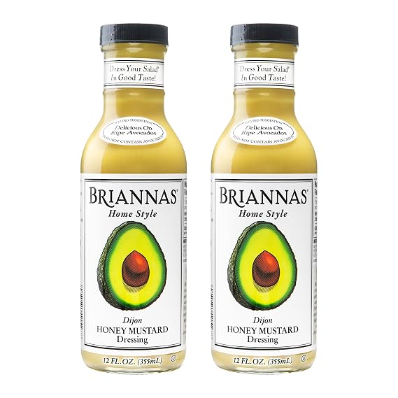 Briannas Home Style Dijon Honey Mustard Dressing, Gluten Free, 2 Pack | Two bottles of Dijon honey mustard dressing. Gluten free, kosher, and made with premium ingredients.