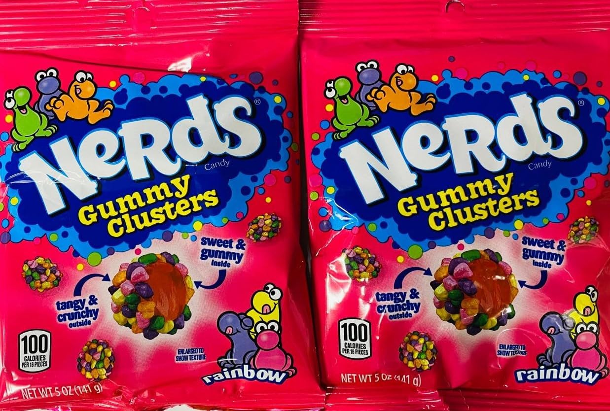 Wonka Nerds Gummy Clusters Peg Bag 141g 5oz - Pack of 2