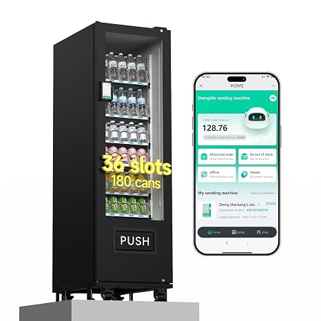 Commercial Vending Machine, Vending Machine Snacks and Drinks Combo with Credit Card & NFC Cashless Payment, Snack Drink Vending Machine for Offices Malls Schools, Wide Variety Easy Operation