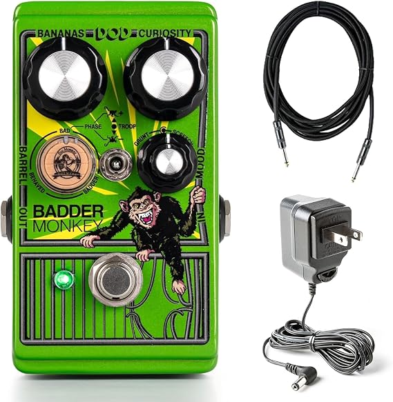 DOD Badder Monkey Overdrive - Bundle with Power Supply and Instrument Cable