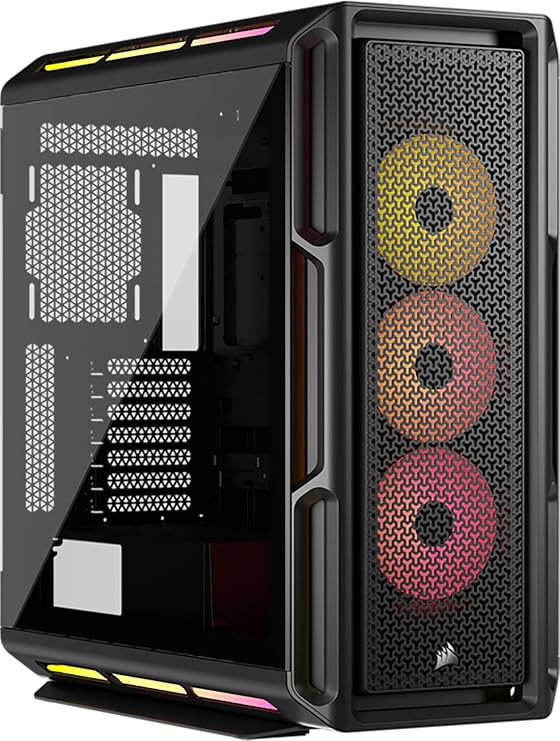 CORSAIR iCUE Link 5000T LX RGB Mid-Tower ATX PC Case 3X Pre-Installed LX120 RGB Fans, Integrated Aurora RGB Light Strips, Spacious Interior, iCUE Link System Hub Included Black