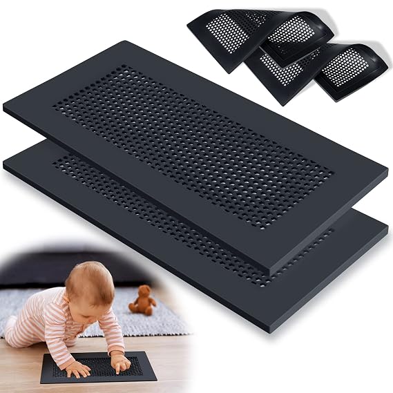 Orzbow Baby Proofing Soft Silicone Vent Cover, Easy Install, Black, 2 Pack