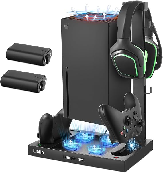 Lictin Cooling Fan Charging Station for Xbox Series X Console & Controller