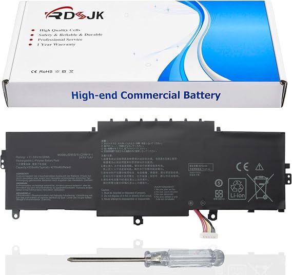 C31N1811 Laptop Battery for ASUS Deluxe14 Deluxe 13 ZenBook 14 UX433 UX433F UX433FA U433FN UX433FN UX433FL BX433FN RX433FN U4300 U4300F U4300FA U4300FN UX433FA-A6018T UX433FN-A6157T Series 11.55V 50Wh
