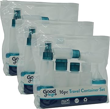 Handy Solutions Good To Go 16 Piece Travel Toiletry Bottle Kit Pack of 3