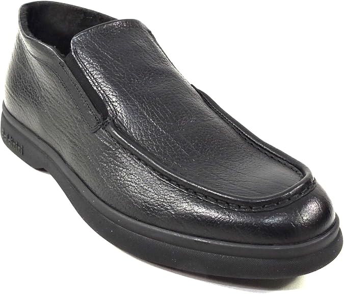 Baldinini Men's Black Soft Leather Winter Loafers (Black, US Footwear Size System, Adult, Men, Numeric, Wide, 9)