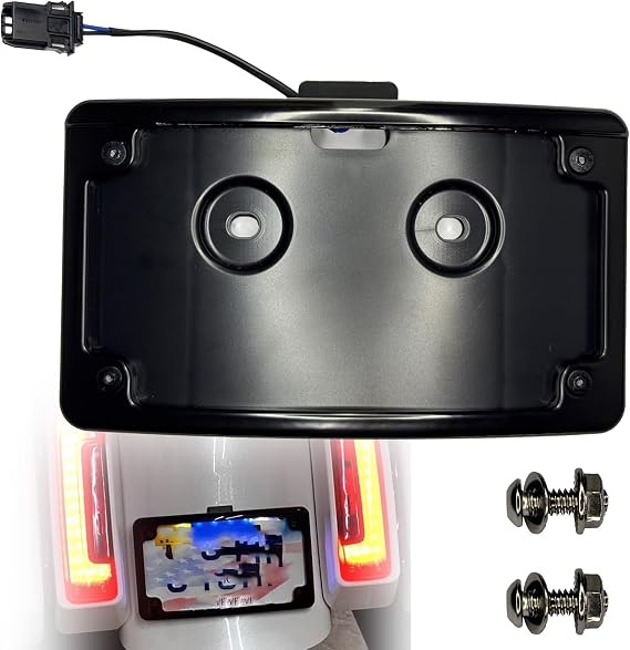 Curved LED License Plate Frame Combo kit for 2023.5-up CVO & 2024-up Road Glide Street Glide,CVO Road Glide ST (Black)
