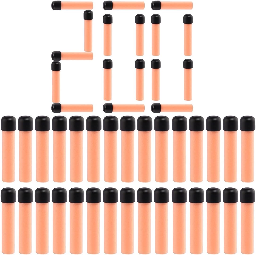 Refill Darts, 200-Dart 2.60x0.43inch Big Head Soft Bullet for Nerf N-Strike Vulcan EBF-25 Dart Blaster - Black