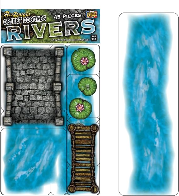 Rivers - 14pc Double-Sided River & Terrain Pieces for Starters & Masters Alike - Roleplaying Objects for Dungeons & Dragons - Immersive Map Accessories for DND 5E, Pathfinder & Warhammer RPGs