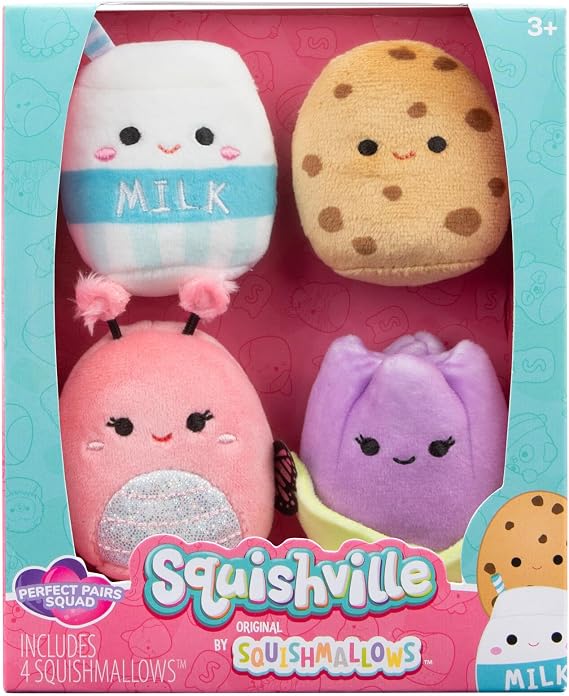 Squishville SQM - Plush 4 Pack 2" Squishmallows 4 Pack(Perfect Pairs Squad)
