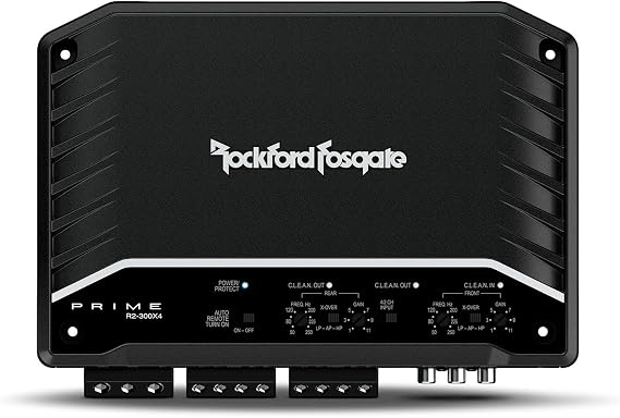 Rockford Fosgate Prime R2-300X4 300-Watt 4-Channel Amplifier | Class-D, Extremely Efficient, Reduces Demand on the Vehicles Electrical System