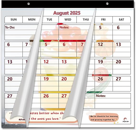 Fridge Calendar 2025 2026 by StriveZen, Magnetic, Monthly 10x10 Inch, Academic, Refrigerator, Desktop, Gift, Teacher Family Busy Mom Office, July 2025- December 2026