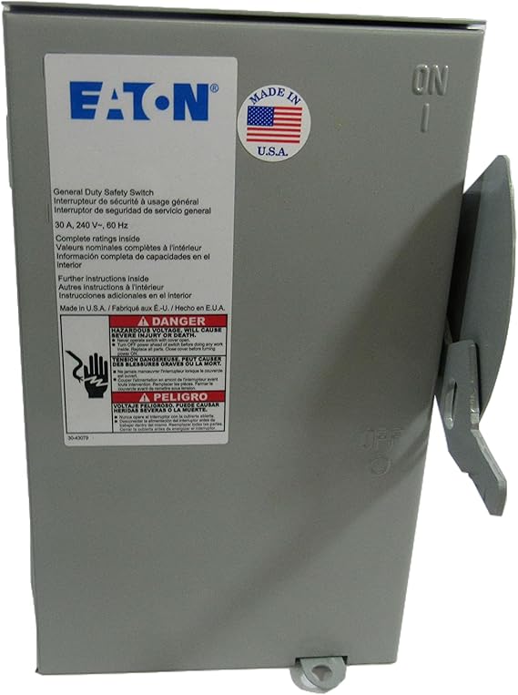 Eaton Cutler-Hammer DG321NRB Fusible Safety Switch, NEMA-3R, 30A, 240V, 4-Wire