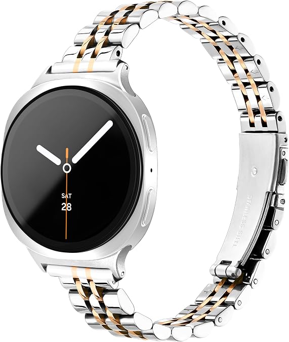 Slim Metal Band for Samsung Galaxy Watch 9 Band, Galaxy Watch 8 Band 7 6 5 4 FE 40/44mm, Galaxy Watch 8 6 4 Classic 42mm 46m 43mm 47mm, 5 Pro 45mm, Stainless Steel Dressy Replacement Strap
