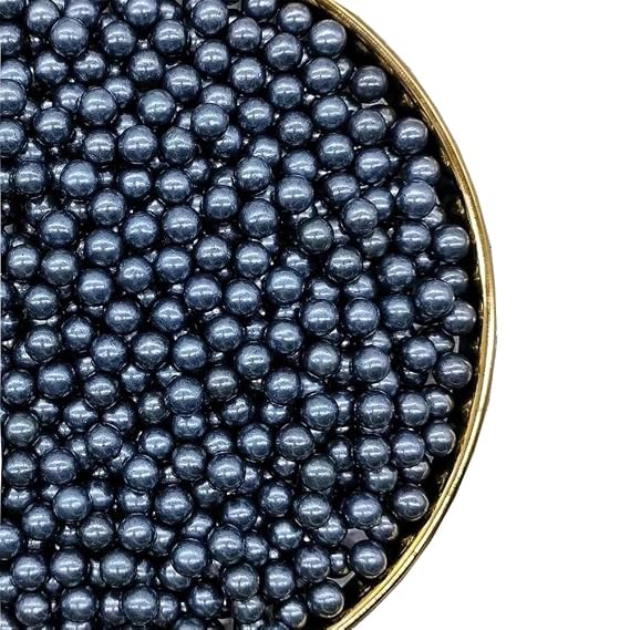 Black Edible Cake Pearls Sprinkles130g 4.6OZ,Cookie Sprinkles,Sugar Pearl, Edible Candy Pearls for Cake Cupcake Decorationg (7mm-Black)