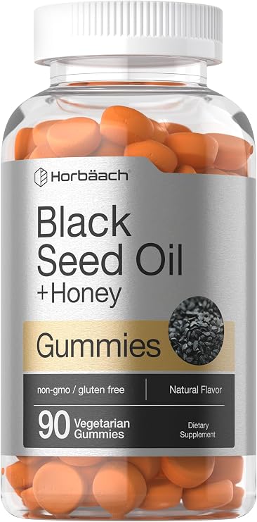 Horbaach Blackseed Oil Complex Gummies | 90 Count | Vegetarian, Non-GMO, and Gluten Free Formula | Nigella Sativa