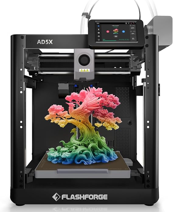 FLASHFORGE AD5X 3D Printer,Multi-Color Printing, 220x220x220mm Build Volume