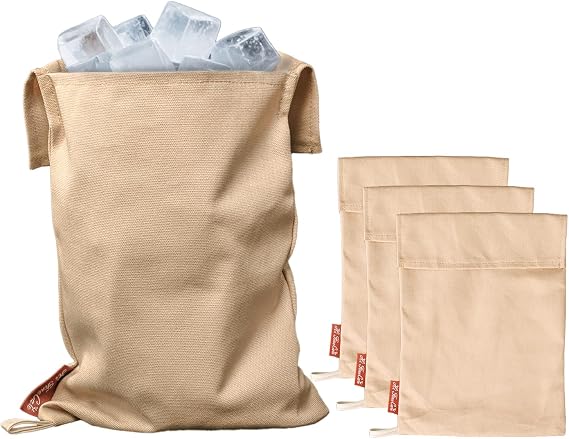 Canvas Ice Crusher Bag, Lewis Style Ice Bag with Flap Craft Perfect Crushed Ice for Cocktails, Mai Tais & Beyond, Beige