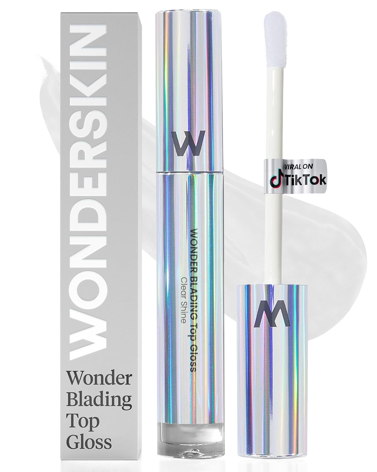 Wonderskin Wonder Blading Top Gloss - Clear Glitter Lip Gloss Moisturising and High Gloss Lip Makeup Clear Shine