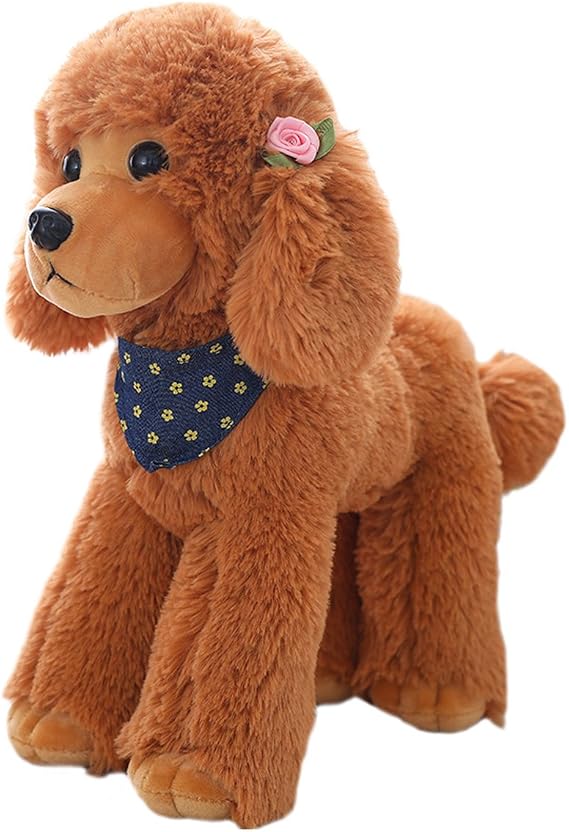 Cuddly Big Soft Toys Poodle Dog Doll, Plush Puppy Stuffed Animals Toy Cushion Doll, Dog Plushie Toys Best Birthday Christmas Fiesta Great Gifts for The Children Kids Baby Toys (Brown, 8 " /20cm)