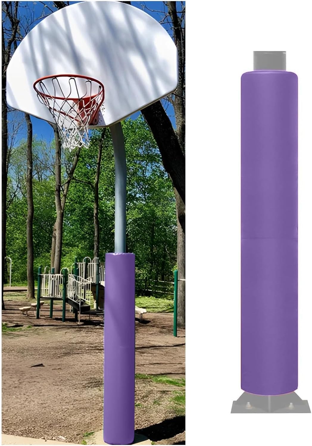 Basement Garage Pole Padding - Wrap Around Basketball Pole Padding Outdoor, All Weather Basketball Pads, Poles Mat for Gymnasium/Basement/Playground