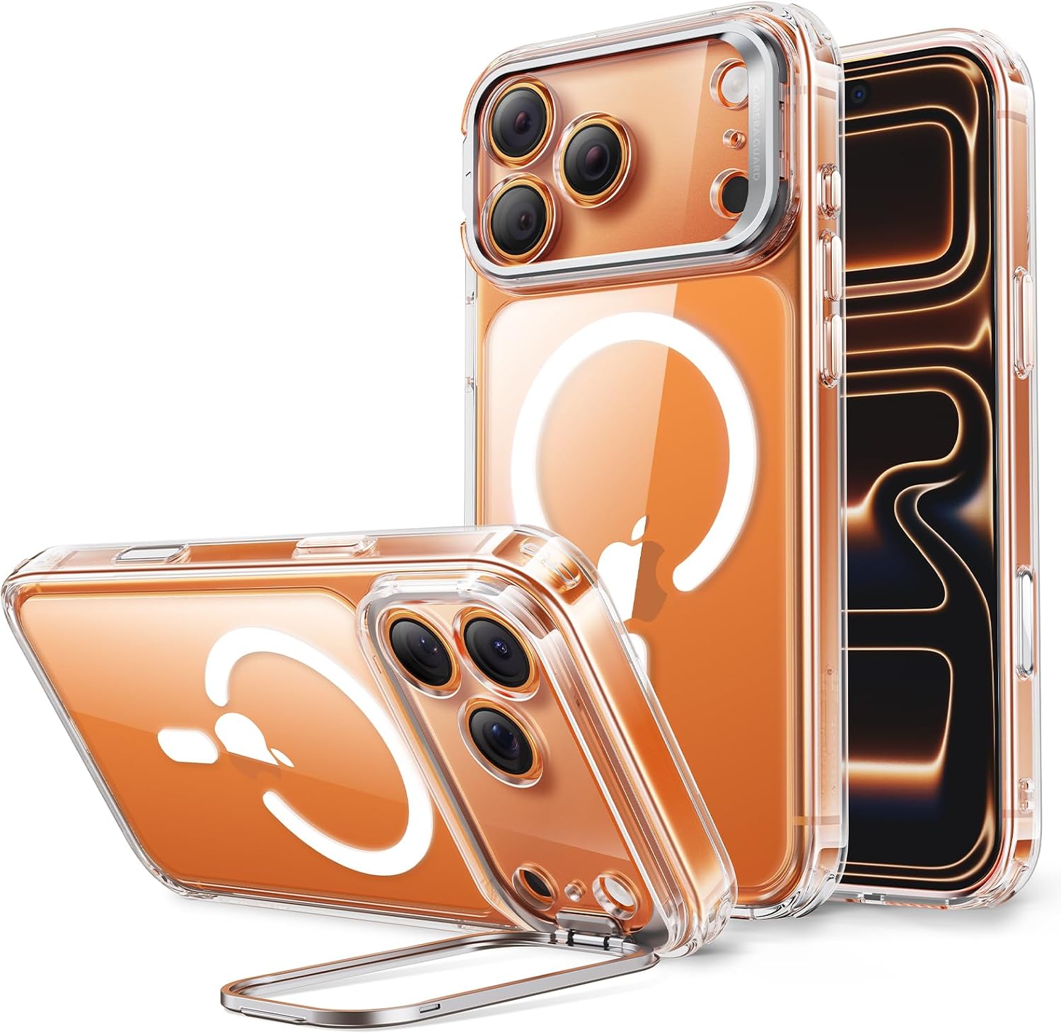 ESR for iPhone 17 Pro Max Case with Stand, Camera Control Cover Compatible with MagSafe, Military-Grade Drop Protection Magnetic Phone Case for iPhone 17 Pro Max, Scratch-Resistant Back Cover, Clear