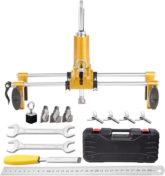 Door Mortise Kit - Mortising Machine with 3 Drill Bits,Precise Slotting Mortiser Quick Wooden Doors Lock Installation Kit