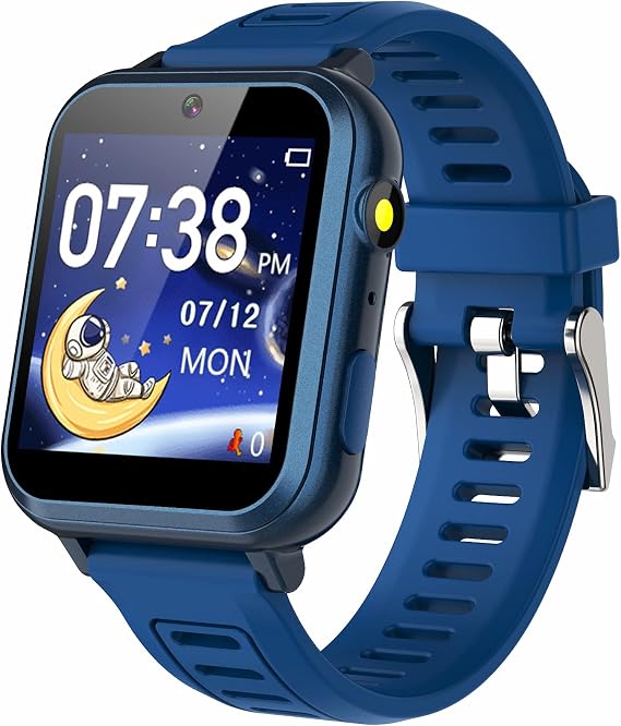 1.54'' Smart Watch for Kids Boys Girls Smartwatch, 24 Puzzle Games,Camera,Video Music Player,Pedometer, Alarm Clock, 3-10 Years Children Birthday Gifts (Blue)