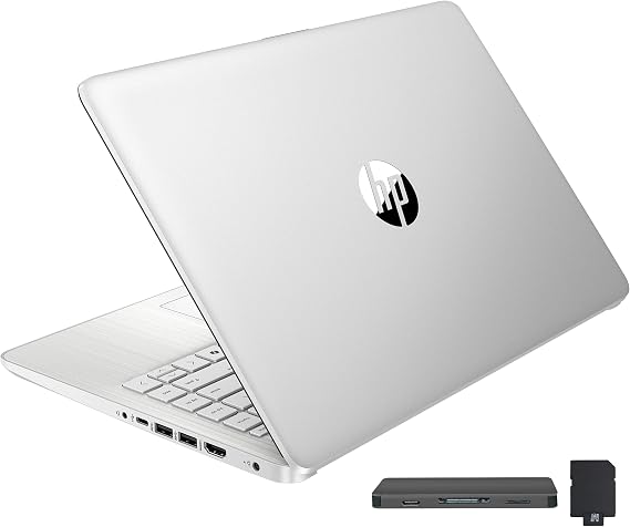 HP Stream 14" HD BrightView Laptop, Intel Celeron N4120, 16GB RAM, 288GB Storage (128GB UFS + 160GB Docking Station Set), Intel UHD Graphics, 720p Webcam, Wi-Fi, 1 Year Office 365, Win 11S, Silver