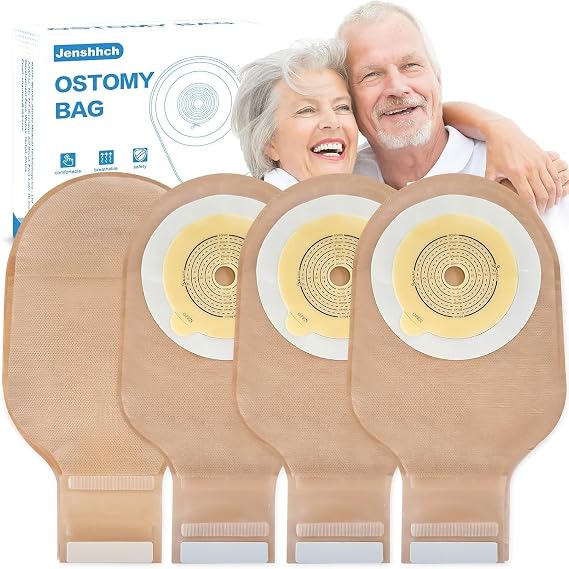 22 PCS Colostomy Bags, One Piece Drainable Ostomy Bag with Hook and Loop Closure, Colonoscopy Bags, Ostomy Supplies 15mm-60mm Cut-to-Fit for Ileostomy Stoma Care