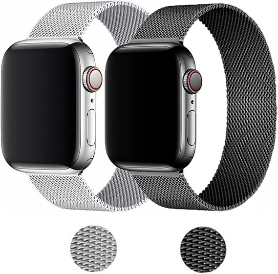 Microcase Amazfit GTS için Manyetik Metal Kordon Kayış - KY14 (Gümüş)