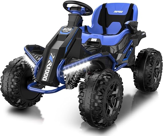 ANPABO 24V 4x200W Ride On Toys for Big Kids Aged 3-12, Adjustable Wide Seat