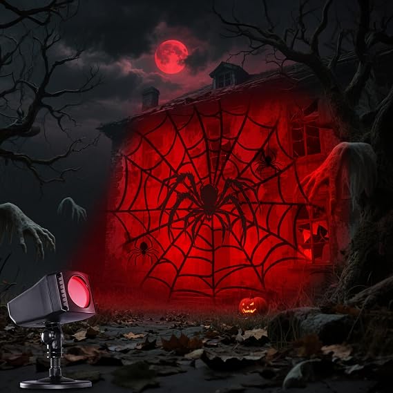 Halloween Projector Outdoor Lights, Dynamic Spider & Web Projector Lights