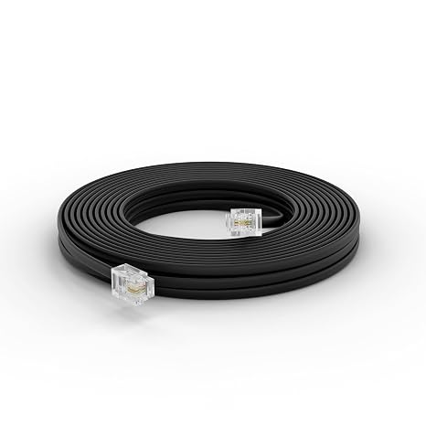 THE CIMPLE CO 25 FT Phone Cord for Landline - Modular Phone Line Cord for Fax, Printer, AIO, and Office Machines - 2 Conductor (2 Pin, 1 Line) Telephone Cable Extension 25 Feet (7 Meters), Black