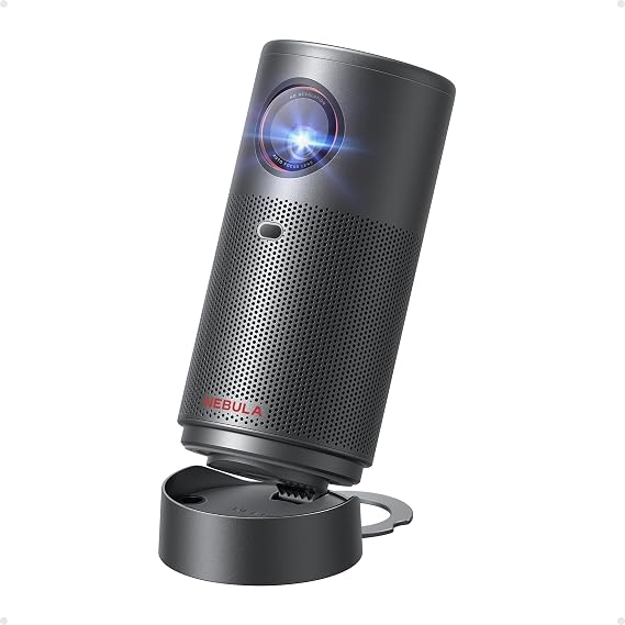 Nebula by Anker, Capsule Air, Dünyanın En Küçük Google TV Projeksiyon Cihazı, Sadece 650g, 2 Saat Oynatma, Otomatik Odak - Siyah