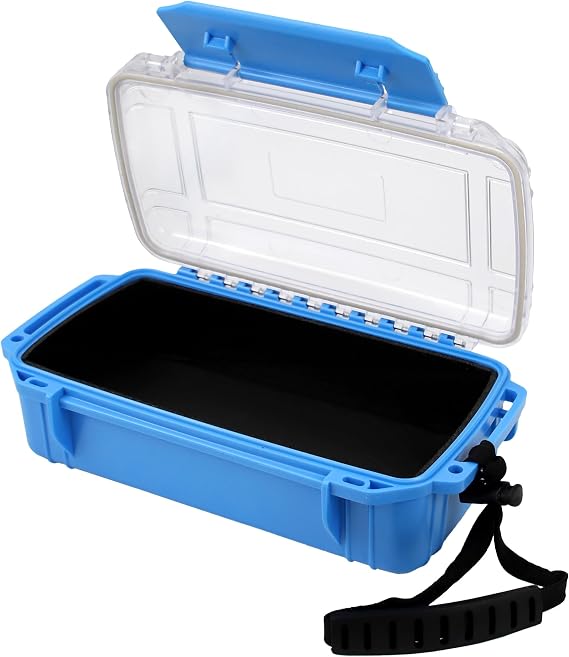 Waterproof Dry Box Waterproof Storge Container Small Water Proof Drybox for Kayaking Boat Dry Box Blue Protective Case, 8.5" L x 5" W x 2.8" H