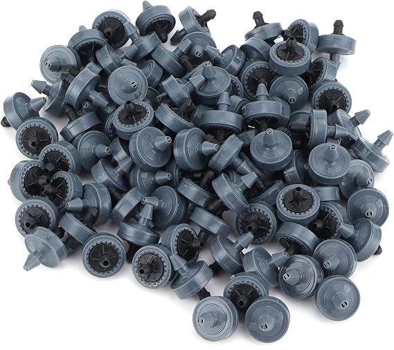 100PCS Drip Irrigation Emitters 4L/H Pressure Compensating Dripper System for Garden Watering Efficient Water Saving Irrigation Equipment for Garden Lawn Greenhouse